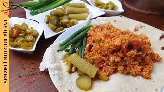 Bulgur Pilaf with Tomato and Eggplant / Vegetable Pilaf Recipe