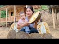 A 17-year-old single mother and her children harvest jackfruit to sell - fence poultry cages - cook