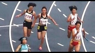 2013インターハイ陸上 女子4×100mR予選8組2013 07 30