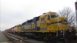 Archer ave railfanning 2/2/25 ft. H1 GP38, BNSF yellowbonnets!