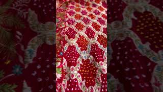 Red bandhani dupatta for bride | handloom khaddi Georgette dupattas for bride #bandhej