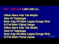 Dilbar Mere - Kishore Kumar Hindi Full Karaoke with Lyrics