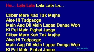 Dilbar Mere - Kishore Kumar Hindi Full Karaoke with Lyrics