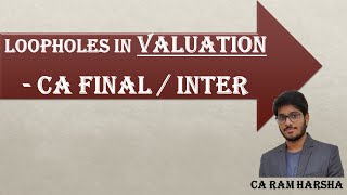 ICAI VALUATIONS - BIGGEST DRAWBACK! - BY CA RAM HARSHA