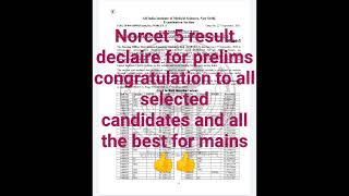 norcet 5 result date 2023 !! norcet 5 pre result 2023 !! norcet 5 result!! norcet 5 prelims result