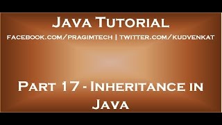 Inheritance in Java