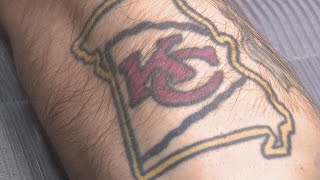 Kansas City Chiefs fans pin their passion permanently