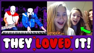 Piano Duet AMAZES Omegle with Undertale Music!!