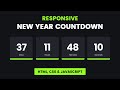 [2025] New Year Countdown using HTML CSS and JavaScript | Responsive [WITHOUT MEDIA QUERY]
