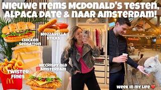 NIEUWE PRODUCTEN MCDONALD'S TESTEN, ALPACA DATE \u0026 NAAR AMSTERDAM! Joyce Rikken