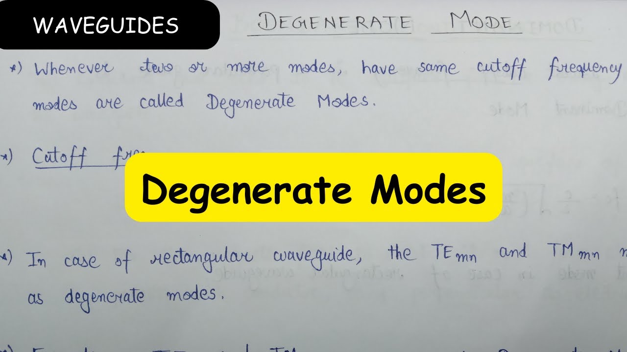 Degenerate Modes - YouTube