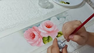 Live, Como Pintar Rosas. Risco n.13 Apostila n.01 Toalhas Lavabo. Luciana Dalponte