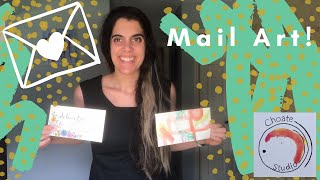 How to Make Mail Art #withme | Art with Ms. Choate | Watercolor & Calligraphy Envelope