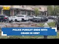 Suspect leads police on chase, crashes in Kent