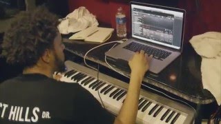 J. Cole Making Beat On His Tour Bus