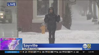First Alert Weather: Jennifer McLogan In Sayville On The South Shore Of Long Island