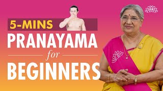 5 Minute Pranayama For Beginners | Practice Breathing Exercise | Pranayama Benefits | Dr. Hansaji