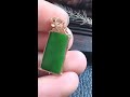 a green jadeite carved pingan pendant 老坑陽綠無事牌翡翠吊墜 132504