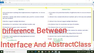 Difference Between Interface And Abstract Class In Java
