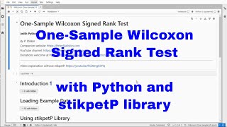 Python - One-Sample Wilcoxon Signed Rank Test with stikpetP