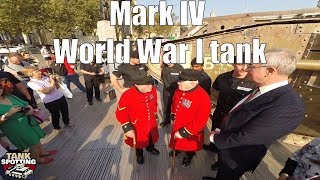 World War II Tank Crew Veterans With World War I Mark IV tank, London 2016 - Tank 100