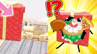 If you run over a Christmas box with a train, 'Santa's Food' will appear!?!