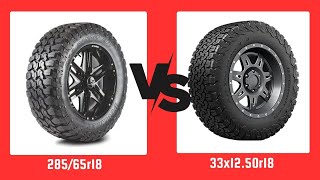 Tire Size 285/65r18 vs 33x12.50r18