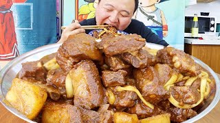 5 catties of pork ribs stewed in one pot, really exciting to chew｜Super Satisfying Mukbang