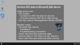 OPC Expert - Archive OPC Data in Microsoft SQL Server
