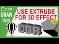 Using the extrude tool in CorelDraw