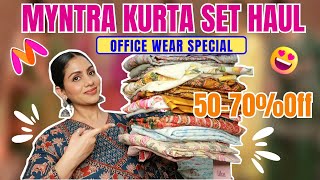 Huge Myntra Office Wear Haul🥰Trendy And Stylish Kurta Set To Look Stylish In Office🥰Anarkali#myntra