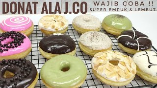 RESEP DONAT ALA J.CO super empuk lembut tips & trik memberi topping donat tanpa kentang