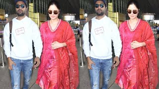 Katrina and Vicky Kaushal went for Vacation on First Anniversary week || Katrina and Vicky airport