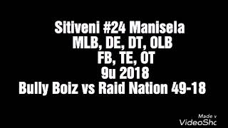 9u Sitiveni Manisela TSYL 2018 Fall Bully Boiz vs Raid Nation