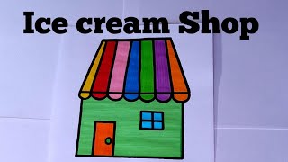Ice cream shop drawing #shorts #shop #ytshorts #drawing #icecream #viral @syarthub