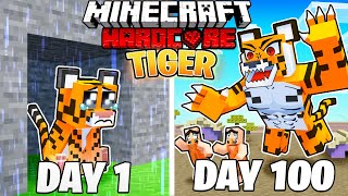 I Survived 100 DAYS as a TIGER in HARDCORE Minecraft!