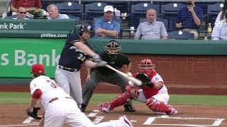 MIL@PHI: Lind's two-run shot gives Brewers early lead