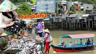 Bất ngờ hàng 1000 nhà sàn xóm người Việt biên giới Campuchia cao chót vót chợ Châu Thạnh