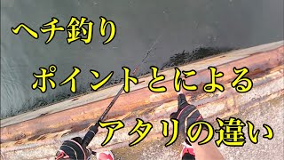 ヘチ釣りポイントごとのアタリの違い・・・【チヌ釣り　黒鯛　落とし込み】