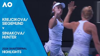 Siegemund/Krejcikova v Hunter/Siniakova Highlights | Australian Open 2024 Quarterfinal