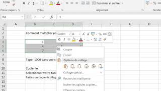 Excel : Multiplier par 1000 un Tableau