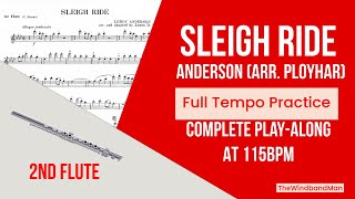 Sleigh Ride | Anderson (arr. Ployhar) | 2nd Flute Complete Play-Along | Full Tempo