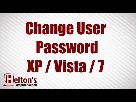 Change User Password - XP / Vista / 7 Change User Password - XP / Vista / 7