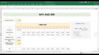 Calculate NPV and IRR in Microsoft Excel | Net Present Value and Internal Rate of Return Urdu Hindi