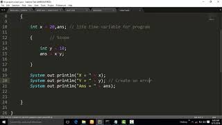 Scope and Life time Variable in Java Program