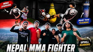 Life of a Nepal MMA Fighter | Muay Thai Training, Coaching & Hill Sprints| Nawaraj MMA