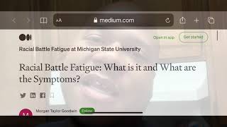 Racial Battle Fatigue