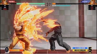 KOF15　世界1位ブラックリョウサカザキ　MAX覇王翔吼拳をブロッキングする強者登場