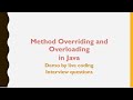 Method Overriding and overloading in Java - Interview question Topic Part1