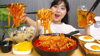 MUKBANG) 국물 호로록 퍼먹는 국물닭발 당면\u0026우동사리 둘다 넣고 먹방🔥 Spicy chicken feet Real sound asmr eating